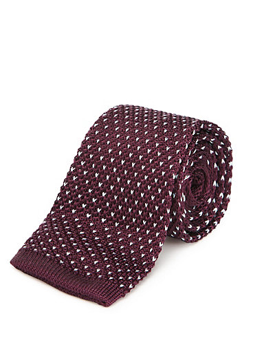 Pure Silk Knitted Tie | M&S