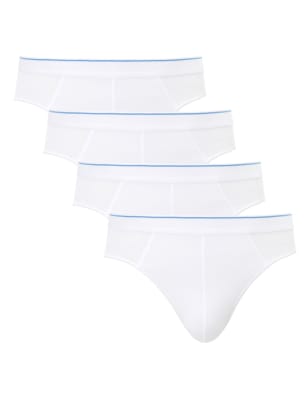 

M&S Collection Pack de 4 calzoncillos slip de algodón Cool & Fresh™ elásticosMens - White, White