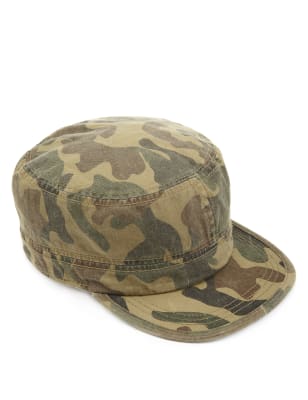 Pure Cotton Camouflage Train Driver Peak Cap (Older Boys) | M&S