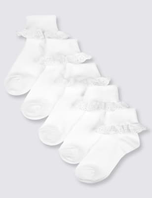 Lot de 5&nbsp;paires de chaussettes &agrave; volants