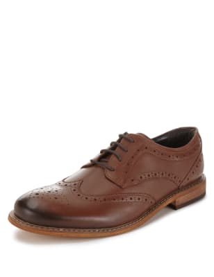 Leather Lace Up Brogue Shoes (5-14 Years) | M&S