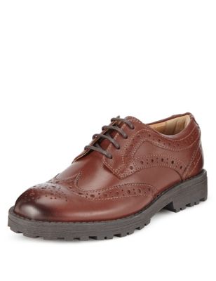 Kids' Leather Brogue Shoes | M&S