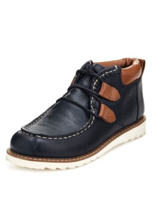 Kids' Leather Lace Up Casual Shoes | M&S