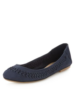 Leather Woven Design Shoes | M&S