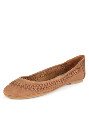 Leather Woven Slip-On Pump Shoes | M&S