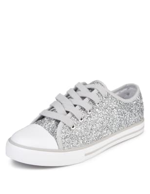 white sparkly trainers