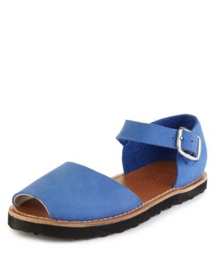 Leather Peep Toe Sandals (Younger Girls) | M&S