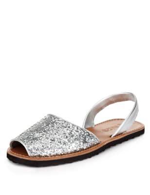 Leather Sequin Embellished Sandals | M&S