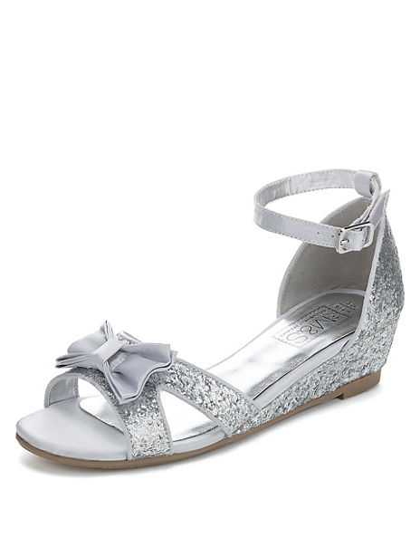 Glitter Bow Wedge Shoes | M&S