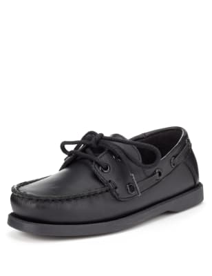 boys black boat shoes