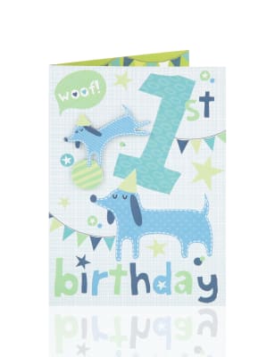 Age 1 Dog Birthday Card M S