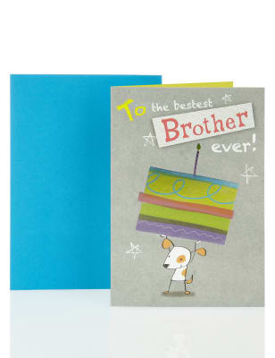 Brother Dog & Cake Birthday Card | M&S