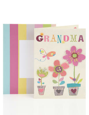 Grandma Flowerpots Birthday Greetings Card | M&S