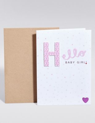 Hello Baby Girl Card | M&S
