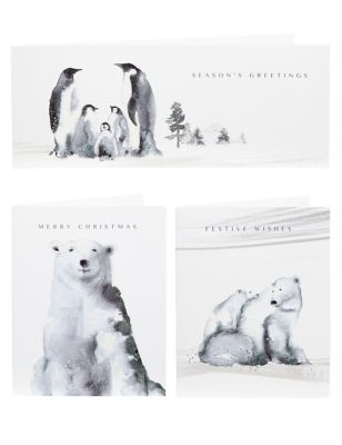 Inky Winter Scene Christmas Cards - Pack of 20