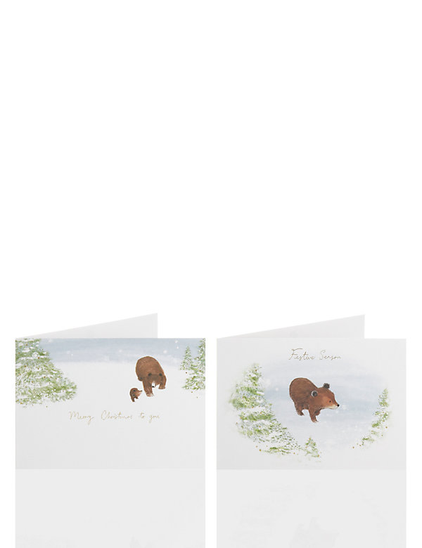 24 Cute Bear Christmas Cards - HK