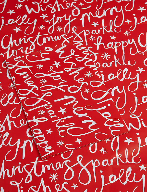 Red & White Text Wrapping Paper - SE