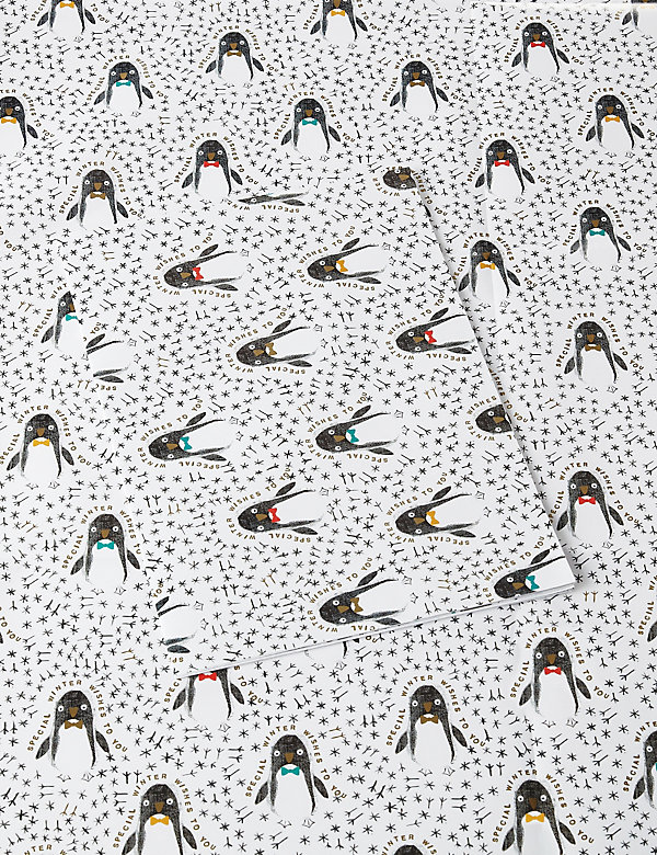 Papier cadeau à motif pingouins mignons - BE