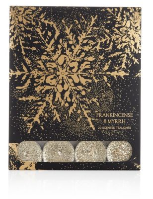 20 Frankincense & Myrrh Scented Glitter Tealights | M&S