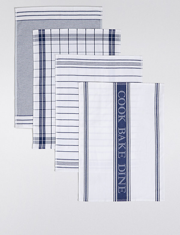 Set of 4 Assorted Design Tea Towels - GR