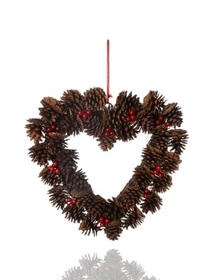 Heart Shaped Pine Cone Christmas Wreath M S Heart Shaped Pine Cone Christmas Wreath M S