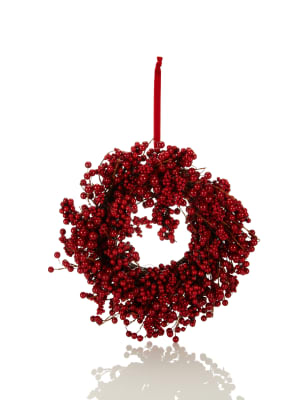 Large Red Berry Christmas Wreath | M&amp;S