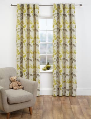 Leaf Jacquard Eyelet Curtains M S Collection M S