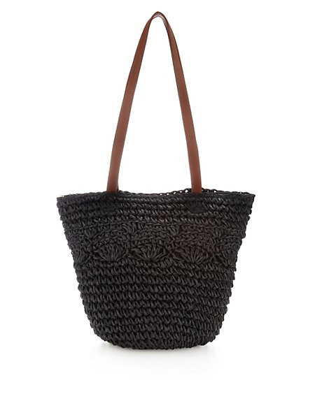 Straw Bucket Tote Bag | M&S Collection | M&S
