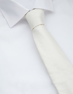Pure Silk Wedding Tie with Handkerchief | M&S