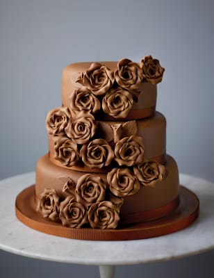 Classic Rose Chocolate Wedding Cake (Available to order 