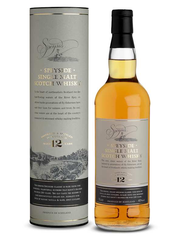 Speyside Single Malt Scotch Whisky 12 Years Old Single Bottle