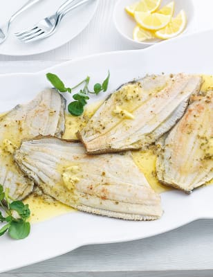 4 Lemon Sole Fillets with Lemon & Sea Salt Butter | M&S