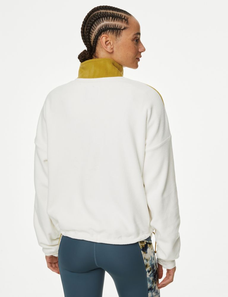 Half Zip Funnel Neck Cropped Fleece Jacket | Goodmove | M&S