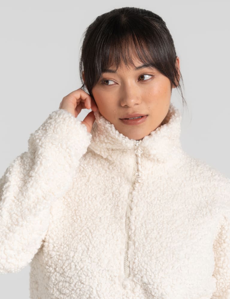 Fluffy jacket half clearance zip