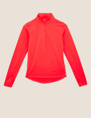 half zip long sleeve running top