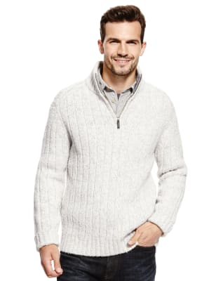 Half Zip Neck Jumper with Wool North Coast M S