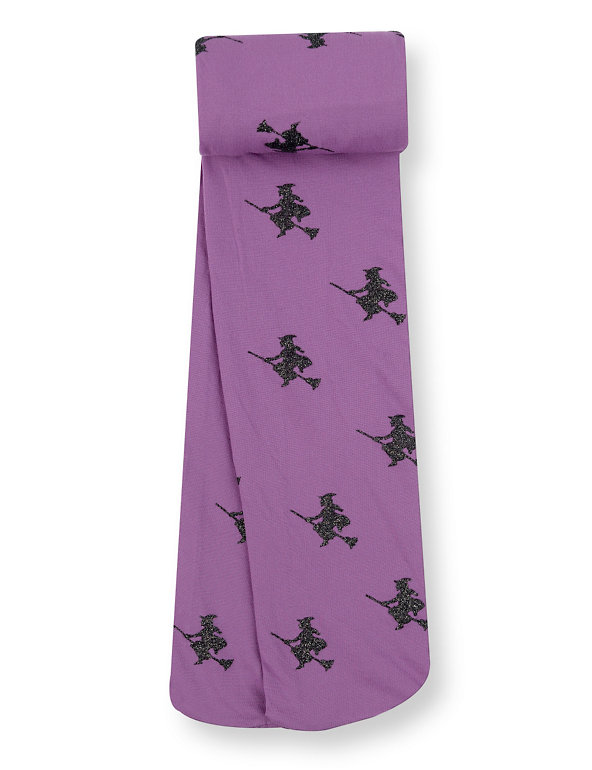 Halloween Witch Print Tights Image 1 of 2
