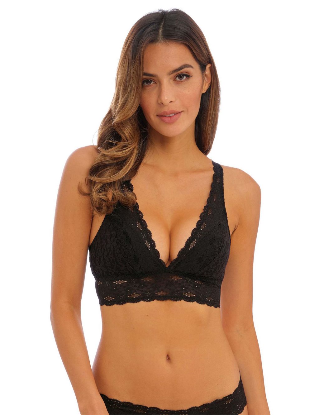 Halo Floral Lace Non Wired Plunge Bra 3 of 6