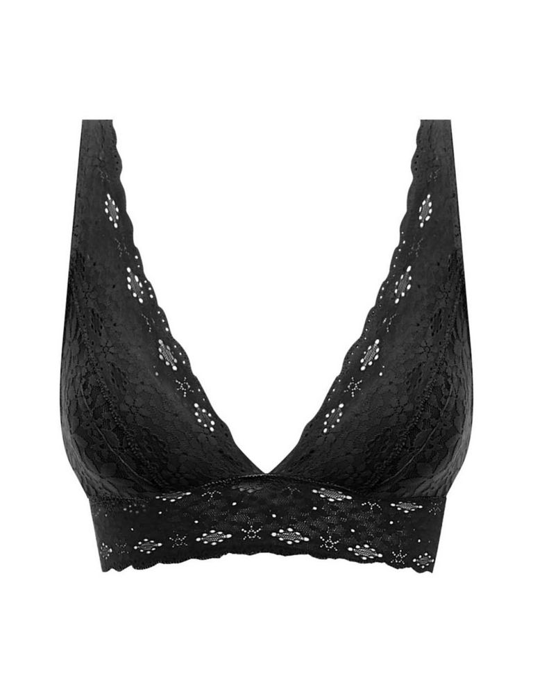 Halo Floral Lace Non Wired Plunge Bra 2 of 6