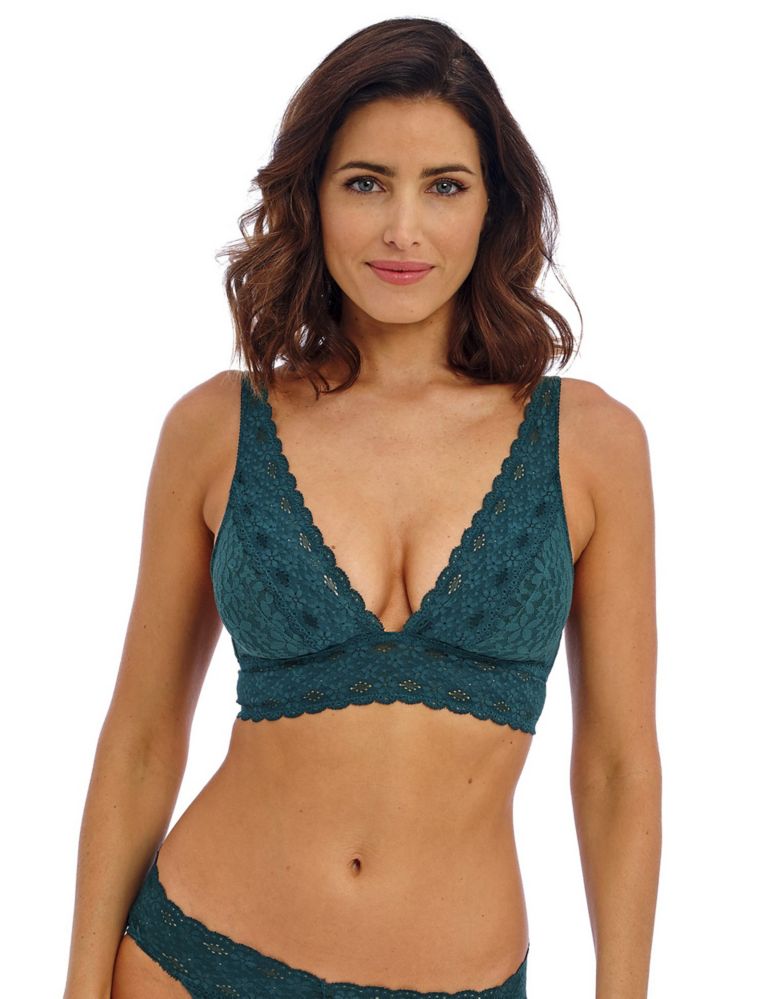 Halo Floral Lace Non Wired Plunge Bra 1 of 5