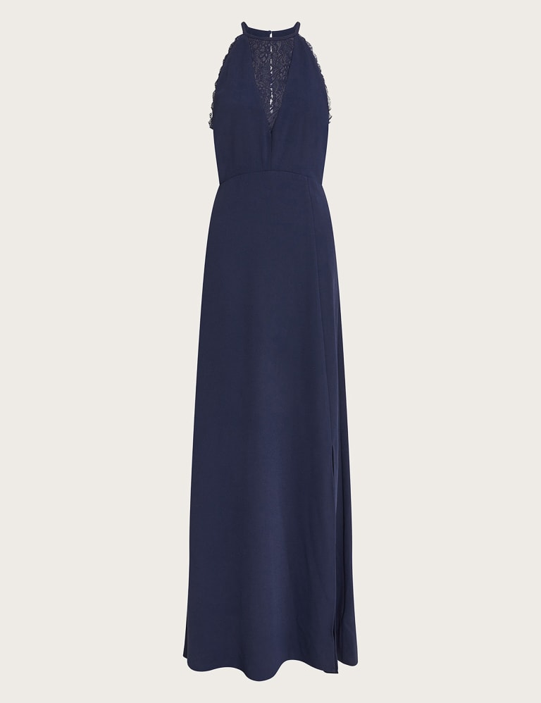 Halter lace maxi sales dress