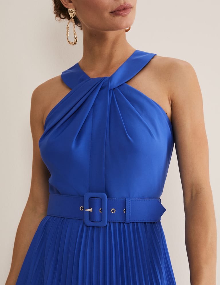 Twist neck halter dress sales