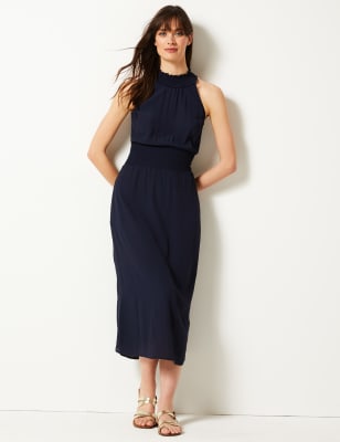 m&s waisted midi dress