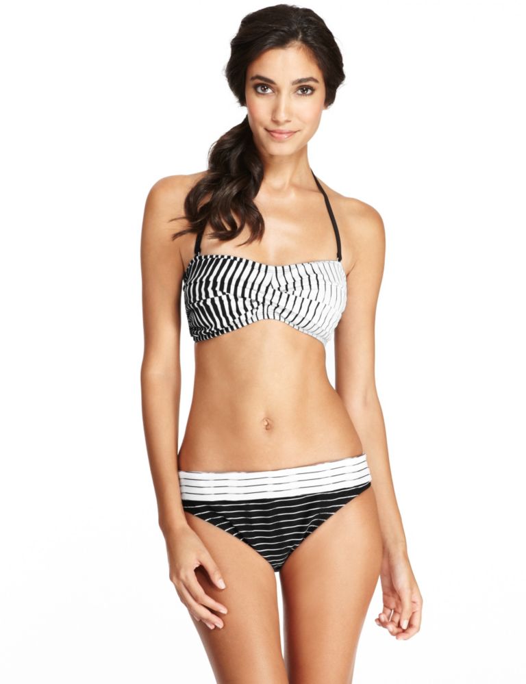 Halterneck Mono Striped Bandeau Bikini Top 1 of 6