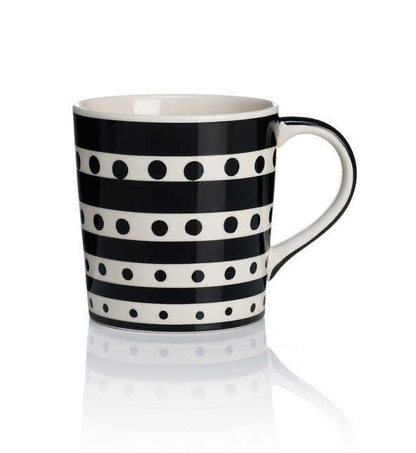 Hand-Painted Spotted & Striped Mug Image 1 of 1