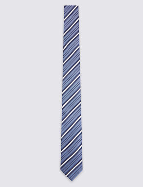 Handmade Silk Club Striped Tie Image 2 of 3
