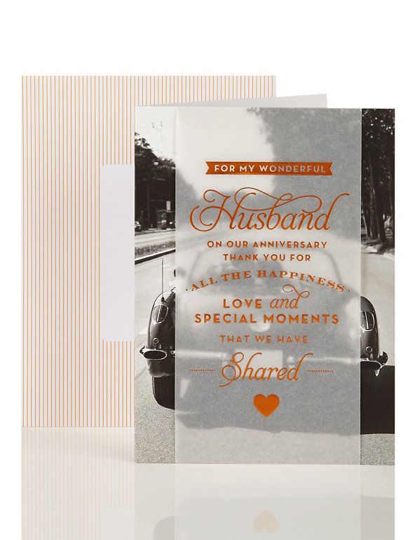 Happy Anniversary Husband Classic Car Card Image 1 of 2