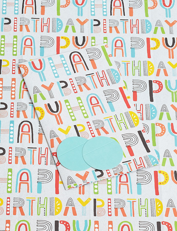Happy Birthday Colourful Sheet Wrapping Paper Image 1 of 1