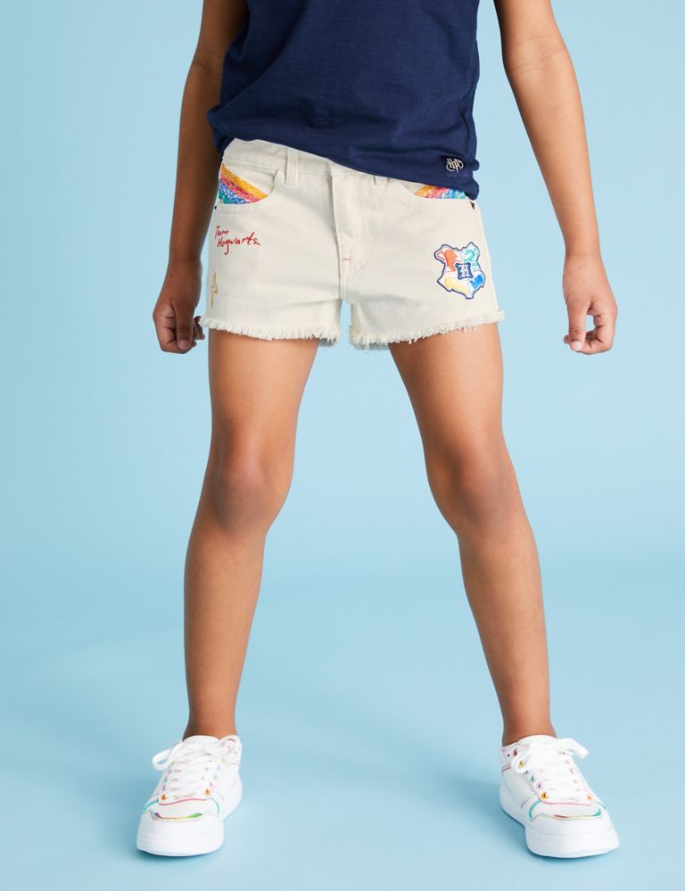 Harry Potter™ Denim Embroidered Shorts (6-16 Yrs) 4 of 7