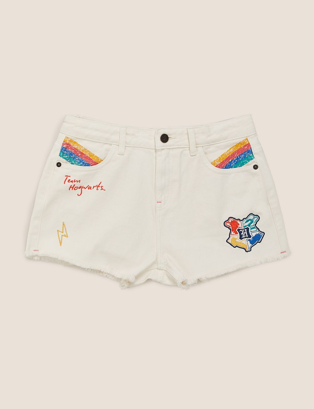 Harry Potter™ Denim Embroidered Shorts (6-16 Yrs) 1 of 7